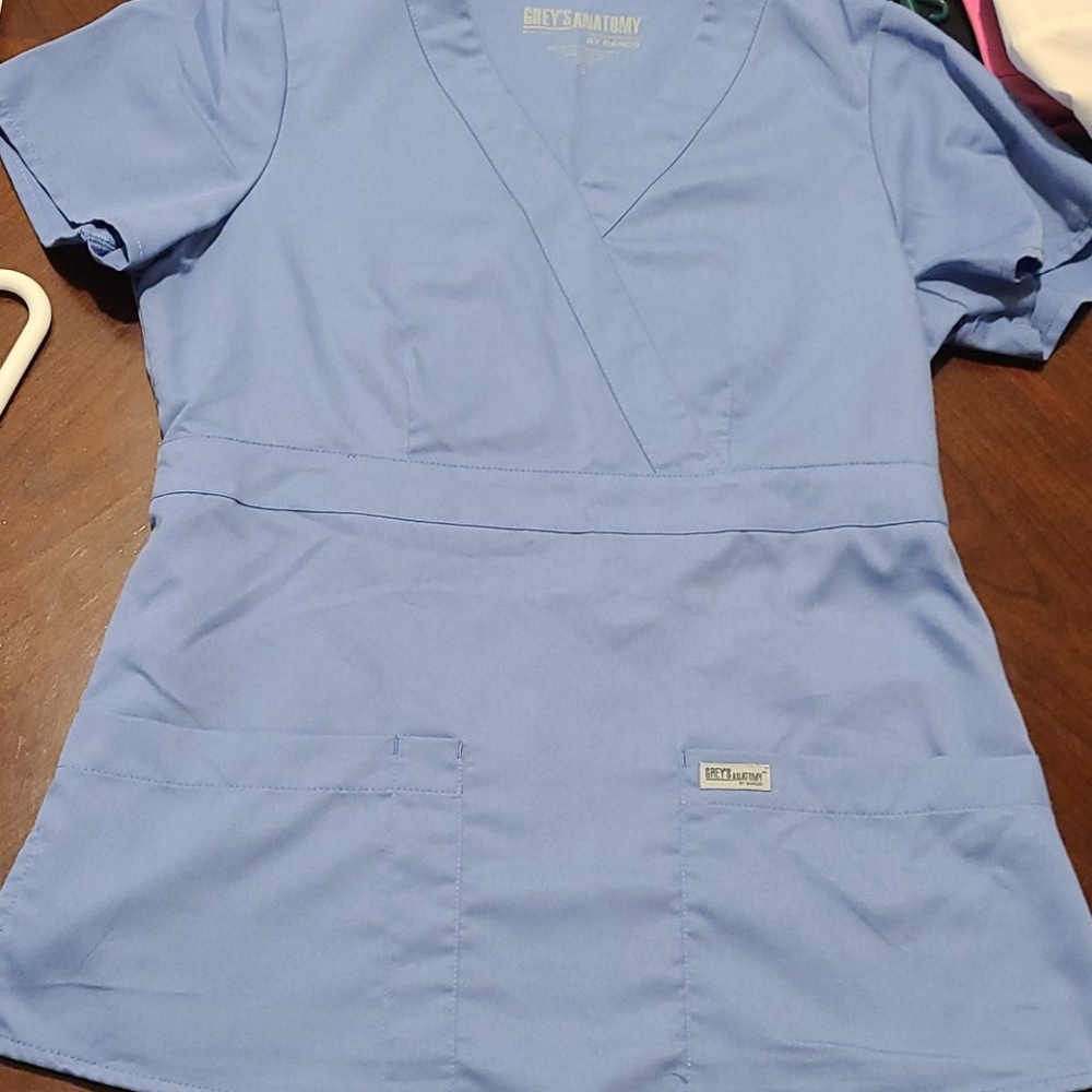 Small Light blue greys anatomy scrub top